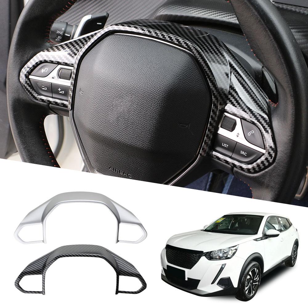For Peugeot 2008 2019 2020 2021 2022 2023 2024 Steering Wheel Button Panel Cover Decoration Trim Sticker Interior Accessories