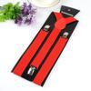 Unisex 2.5cm Y-Back Elastic Red Suspenders