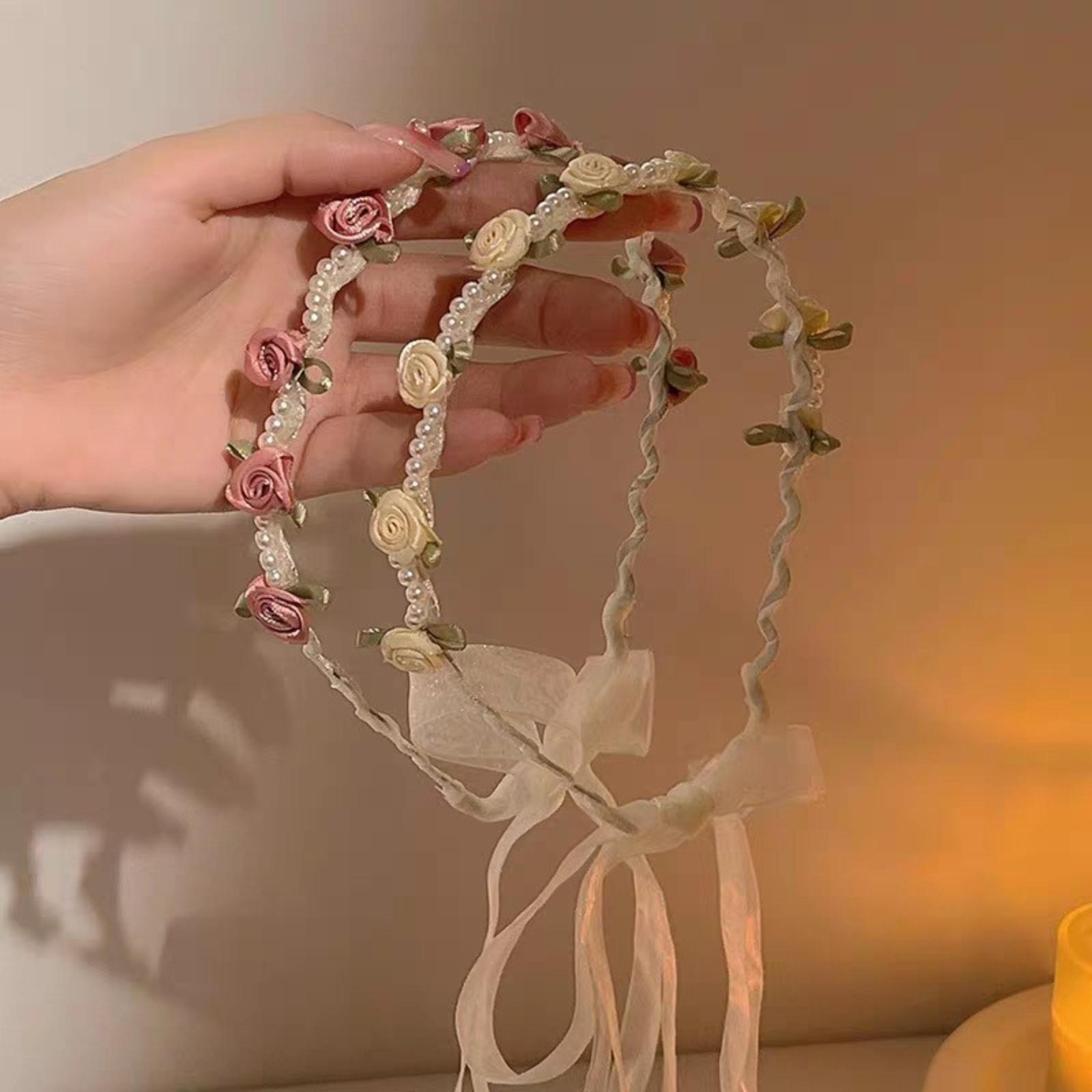 

Children s Floral Headband Forest- Flower Hair Clip For Girls Ribbon Headband -Like Flower Girl Headpiece One Size