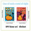 8PCS Pumpkin Head Halloween Puzzle Stickers Cartoon Creative Fun DIY Account Manual Tablet Decoration Waterproof Sticke