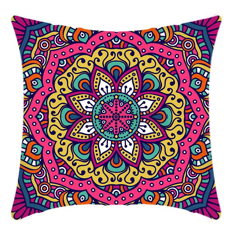 New Art Abstract Mandala Series Traditional Printed Pillow Household Sofa Cushion Cover