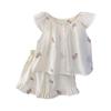 Children's Clothing Summer New Style Girls' Flying Sleeve Two-piece Set Pastoral Floral Foreign Trade Children's Suit
