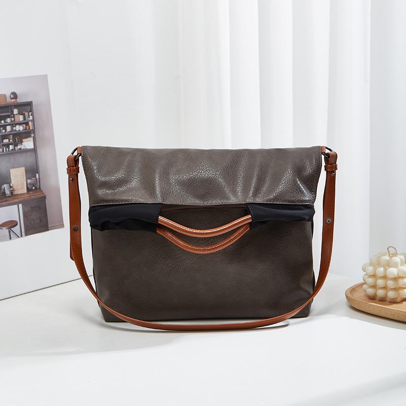 

Новая большая сумка-тоут, темпераментная повседневная на плечо, сумка-мессенджер, модная ретро, портативная женская сумка, тренд серый