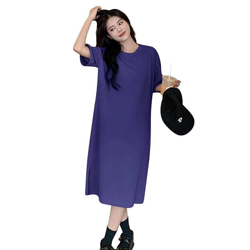 

[MOWO] one piece ladies spring/summer [Light and comfortable, looks slim and relaxed, feminine charm] Relaxing T-shirt dress casual Dress slimmer