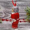 Santa Figure Decoration Christmas Tree Hanging Pendant Hand Painted Wood Adorment Elegant Holiday Season Ornament