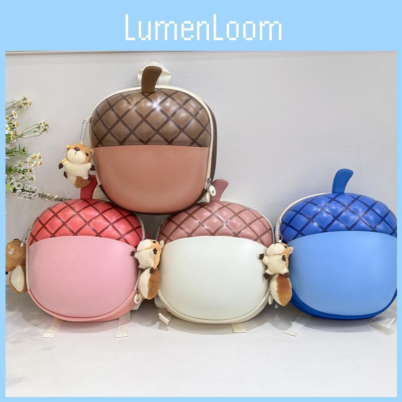 Kids Eva Material School Bag With Cartoon Acorn Shaped With Doll Pendant For Daycare And Learning