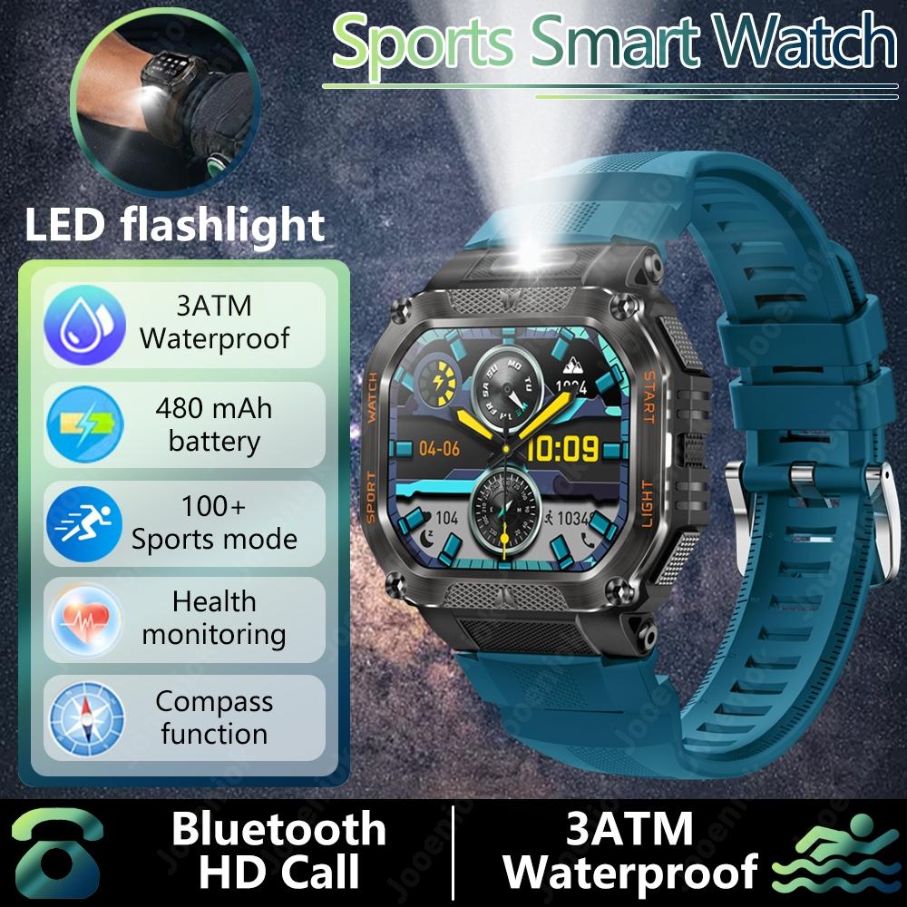 New 100+Sport Mode SmartWatch Men Health Monitoring High Brightness Flashlight 30 Meter Depth Waterproof Smart Watch Men