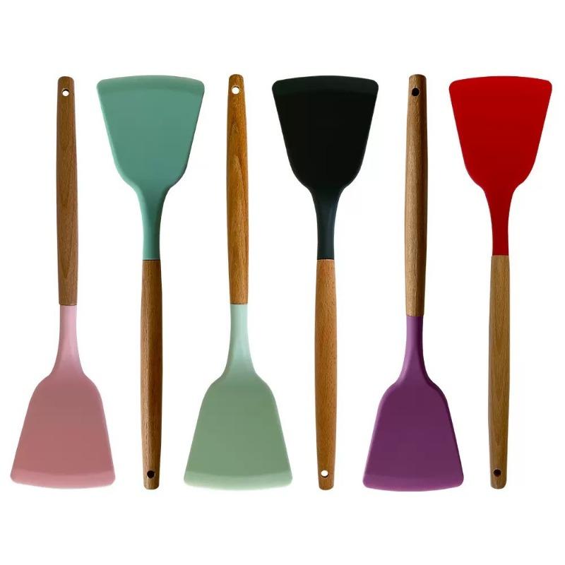 Kitchenware Food Grade Silicone Spatula Non Stick Pan for Stir Frying Kitchen and Home Use Spatula Pancake Maker