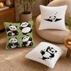 panda Cushion Cover Anti-dustmite Pillowcase Invisible zipper silky short plush Sofa cushion cover