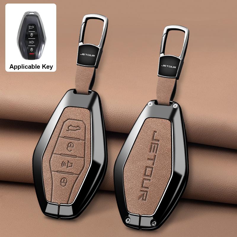 Zinc Alloy Auto Smart Key Fob Remote Cover Case Protect Housing Bag Fit For Chery Auto Jetour X70 X70Plus X70M X90Plus X95Pro Key Ring Auto