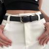 Male Universal Korean Version of Student Tide Ins Young People Hong Kong Style Simple and Versatile Personality Casual Black Thin Belt Women