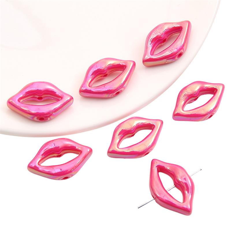 Acrylic Beads Lip Charms Beads For DIY Bracelet Necklace 10Pcs