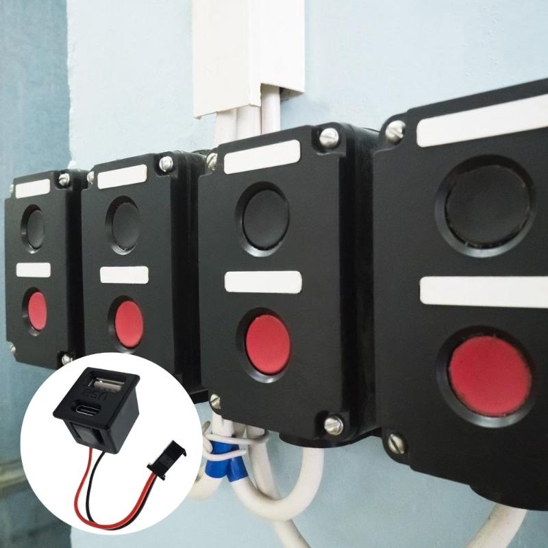 Pack Of 3 Snap In Power Outlet With Integrated USB And Type C Port For Efficient Multiple Device Charging