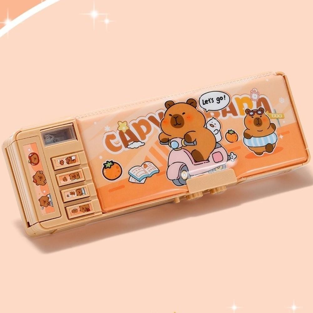 Large Capacity Password Lock Stationery Box Multifunctional Double Layer Pen Box  School Supplies