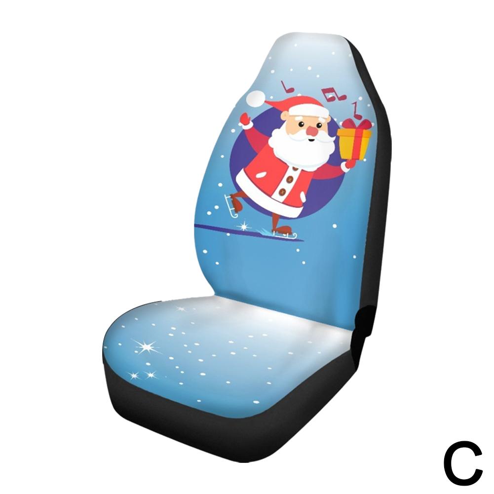 Cartoon Santa Claus Christmas Car Seat Covers Universal Cars Trucks Fit Decor Sedan SUV Holiday 2 Auto Most Cover Front Pcs U8Z0