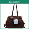 Solid Color Suede Tote Bag For Women With Small Bag Pendant