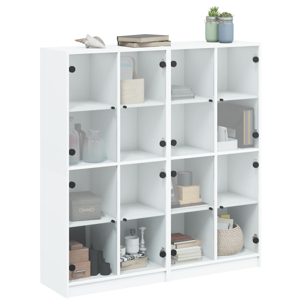Vidaxl Biblioteczka Z Drzwiczkami, Biała, 136X37X142 Cm