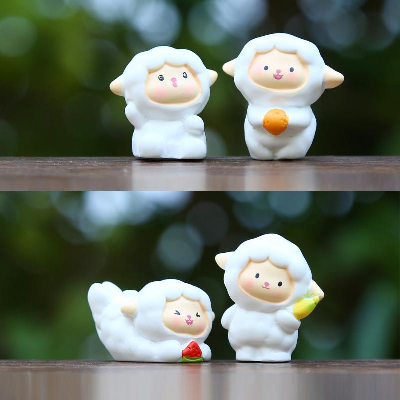 6pcs Cute Cartoon Sheep Handheld Fruit Model Ornament Set For Playroom Decor And Giftgiving