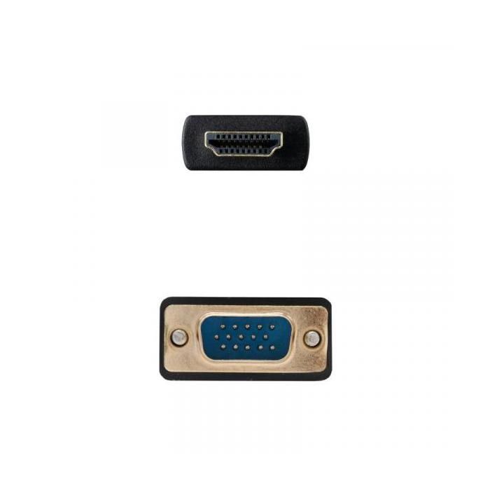 Nanocable Convertisseur HDMI vers VGA MM, 1,8 m Noir