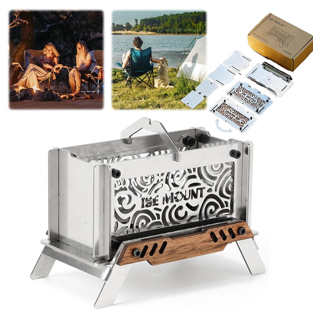 Mini Firewood Stove Stainless Steel Outdoor Camping Incense Burner Portable Mosquito Incense Burner for Home Bedroom