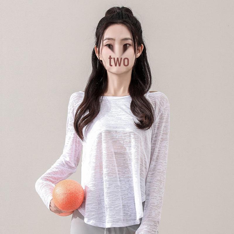 Women's Summer Casual Sportswear Set: 2024 Loose Long Sleeve Yoga Top with Sun Protection and Ice Silk Straight-Leg Pants