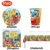 New Sesame Birthday Party Decorations Cartoon Street Balloons Plates Tablecloth Cups Tableware Set for Baby Shower Party Favors 5