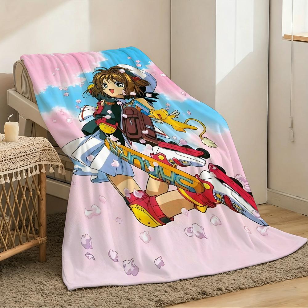 Cardcaptor Sakura Throw Lightweight 240g Flannel Blanket Soft Skin-friendly for Summer Cooling