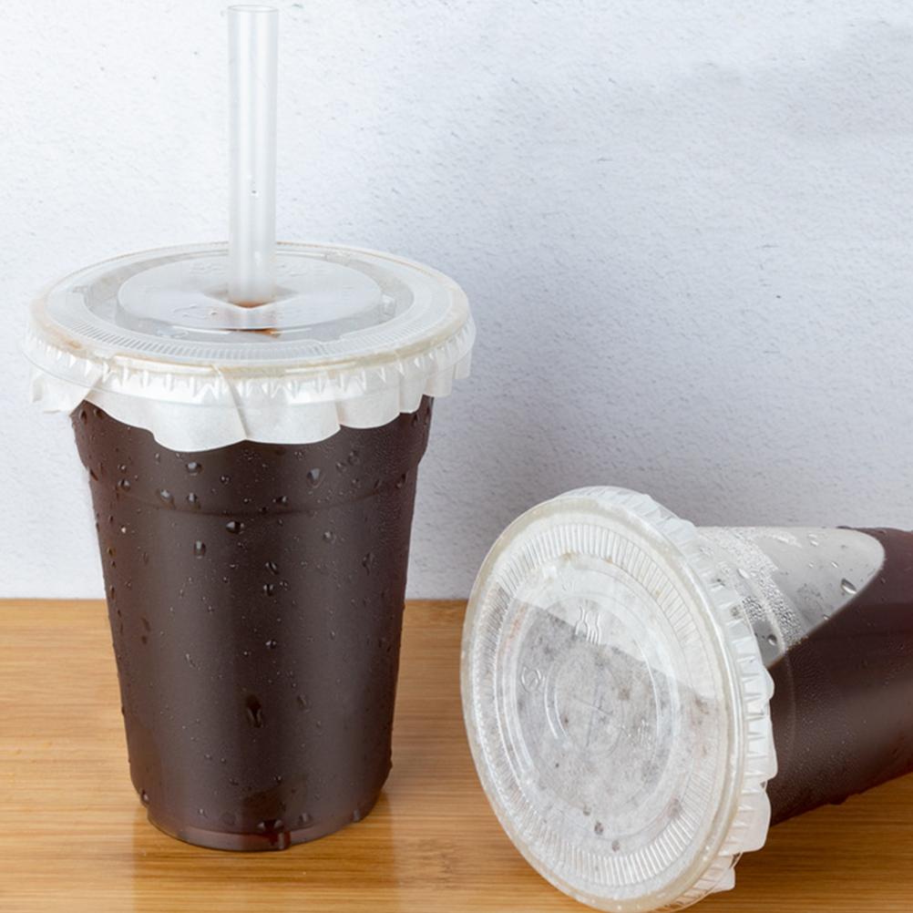 500 Sheets Sealed Paper Drink Mats Leak Proof Coffee Cup Leak-proof Films Sealing Round Spill Papers Silicone