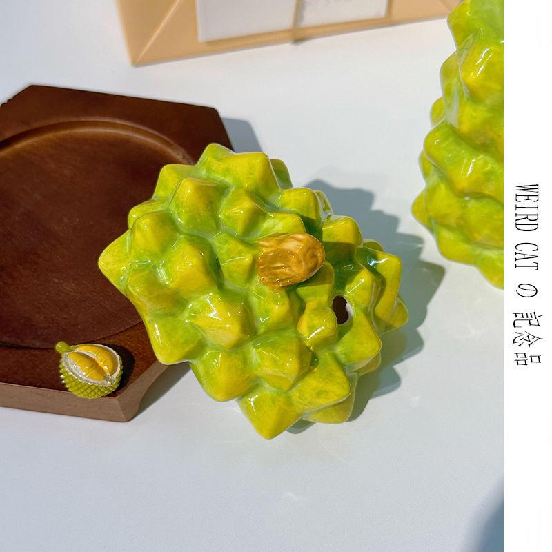 Tazza Strana Fatta a Mano Ananas e Durian con Cannuccia, Divertente Tazza in Ceramica da Celebrità di Internet, Regalo di Compleanno per Studenti Drinkware