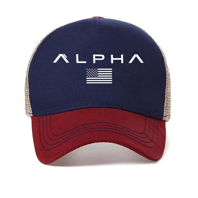 

Alpha Graphic baseball cap fashion casual adjustable trucker hat outdoor mesh sun Snapback hats summer Breathable unisex hat Adjustable