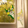 Colored Glass Cat Sticker Stained Window Cling, Vintage Colorful Kitty Decal, Removable Static Decor for Door Wall Car, UV-Resistant Waterproof