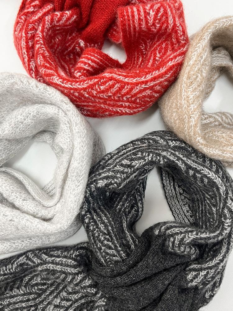100 Baby Cashmere Super Soft Neck Ring Scarf Knitted Women Neck Warmer Small Scarves Snood Autumn Winter Cowl Pure Cashmere Acc