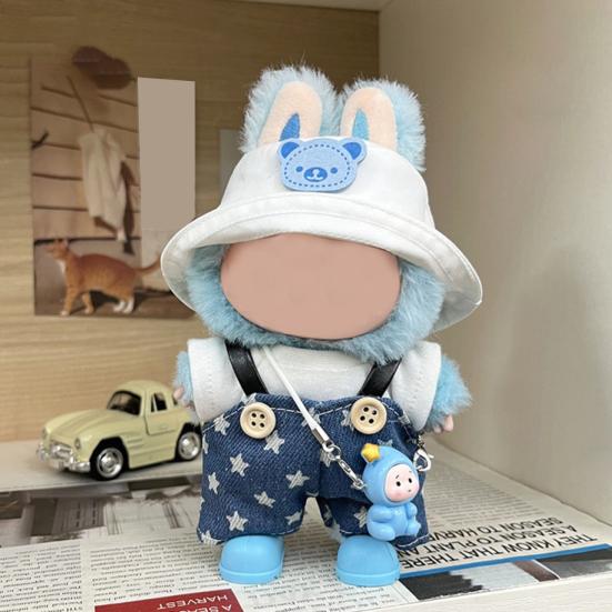 Doll Clothes Set Stylish Overalls Knitted Sweater Outfit for 15-17cm Dolls Fashionable Dress Up