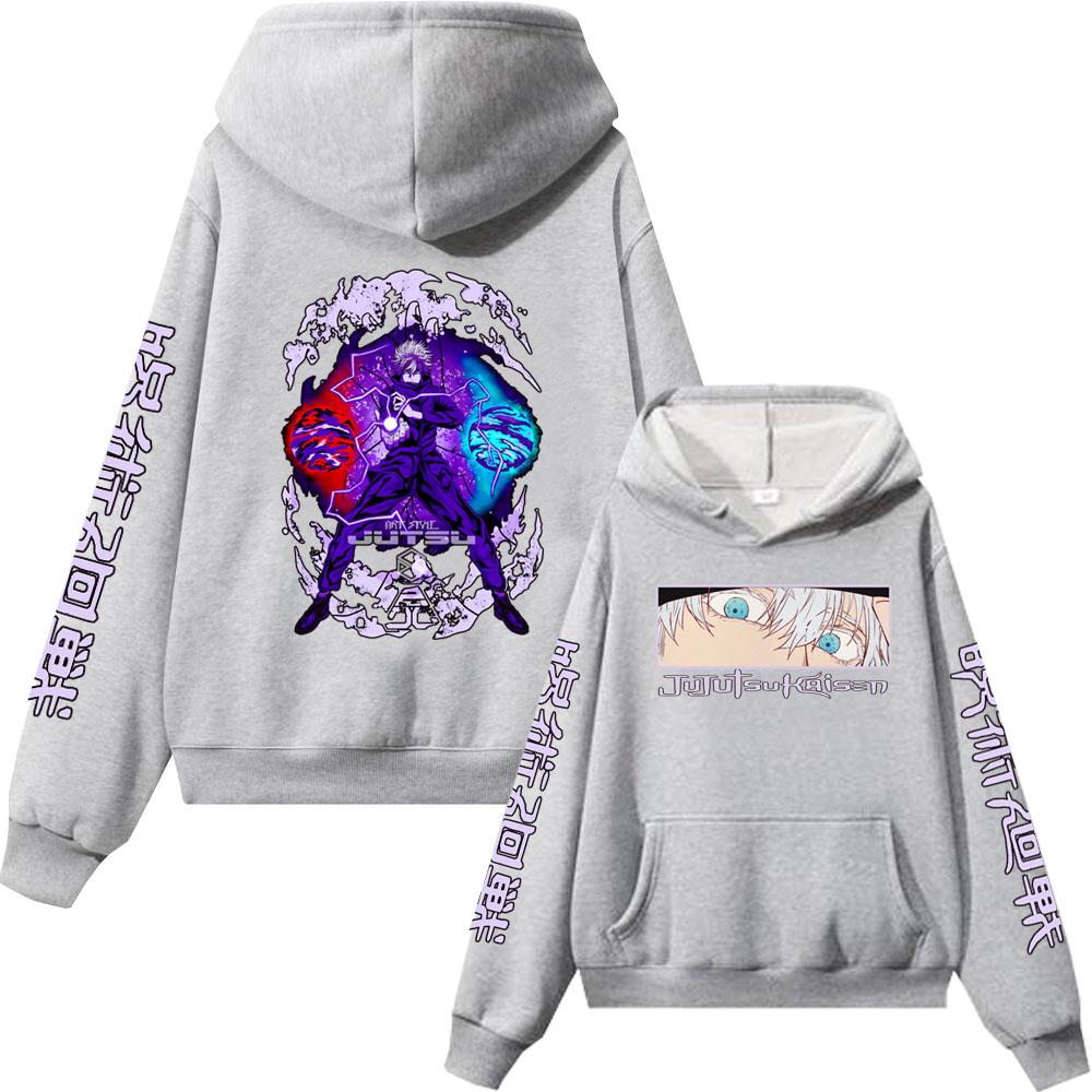 Gojo Satoru Anime Hoodie Jujutsu Kaisen Graphic Printed Hoodies Vintage Oversized Hooded Cotton Long Sleeves Men Women Clothes