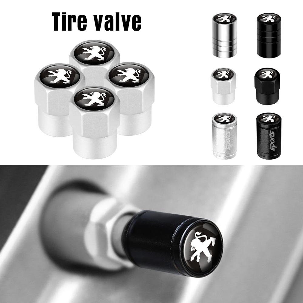 Car Tire Valve Stem Caps Car Wheel Tyre Air Valve Emblem Covers for PEUGEOT 2009 5008 301 308 406 407 408 508 108 2008 3008 107