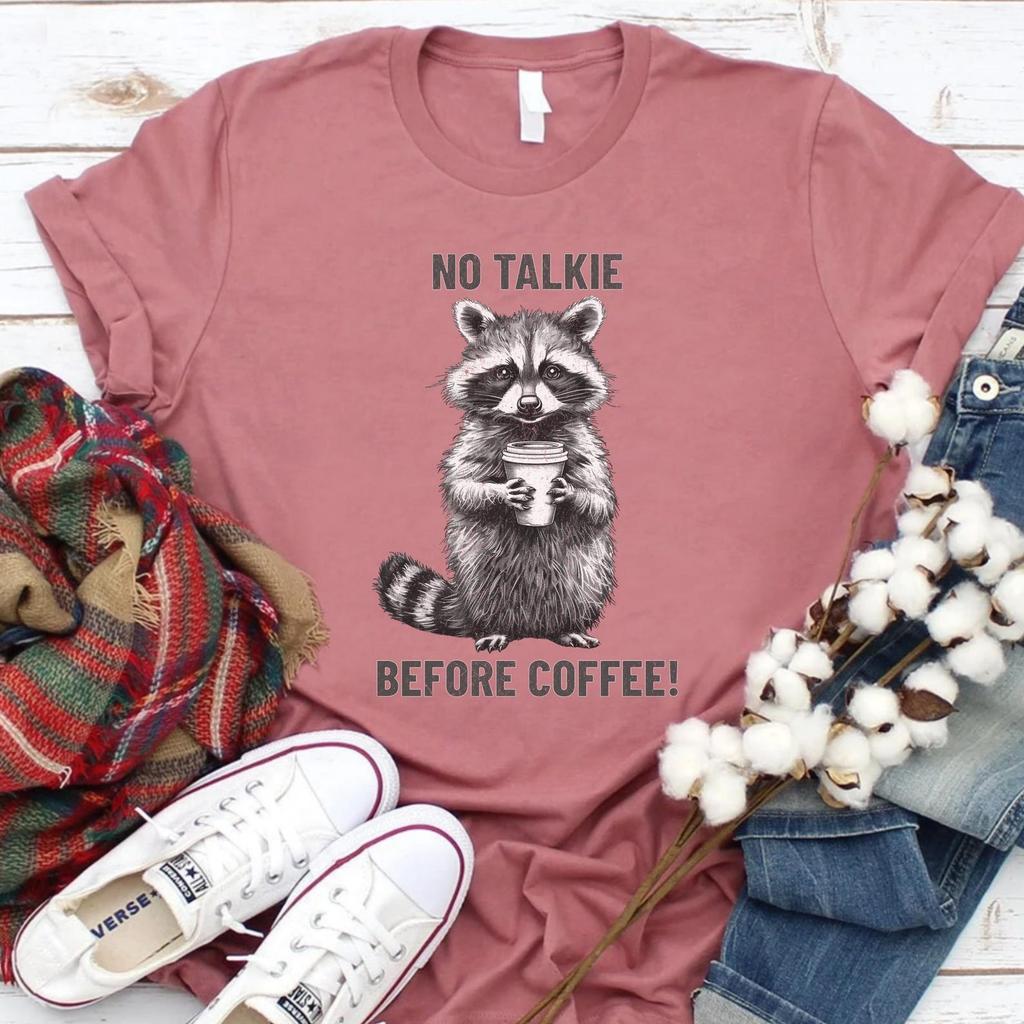 Funny Raccoon Coffee Lover Shirt: Trendy Unisex T-Shirt