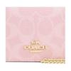 Coach Mini Gold Chain Accessory Coated Canvas Wallet Pink Women Wallet CEF59-IMPO