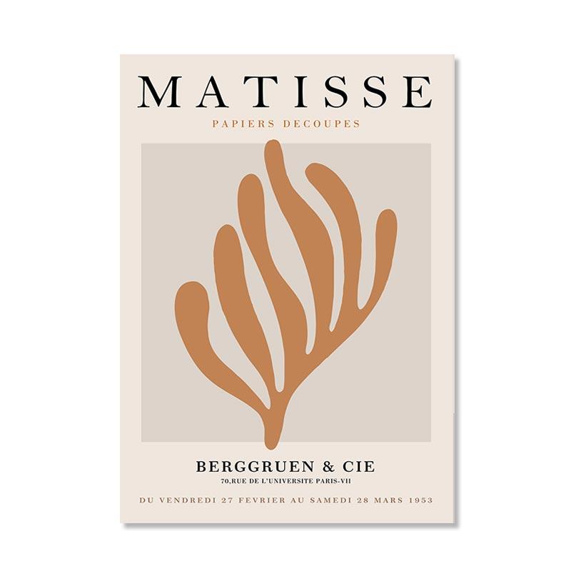 Abstract Matisse Wall Art Canvas Painting Nordic Woman Lines Coral Leaf Posters and Prints Wall Pictures for Living Room Decor