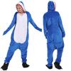 Adult Blue Shark Animal Flannel Cosplay Costume Pajamas Onesie Sleepwear Outfit Comfortable Soft Warm