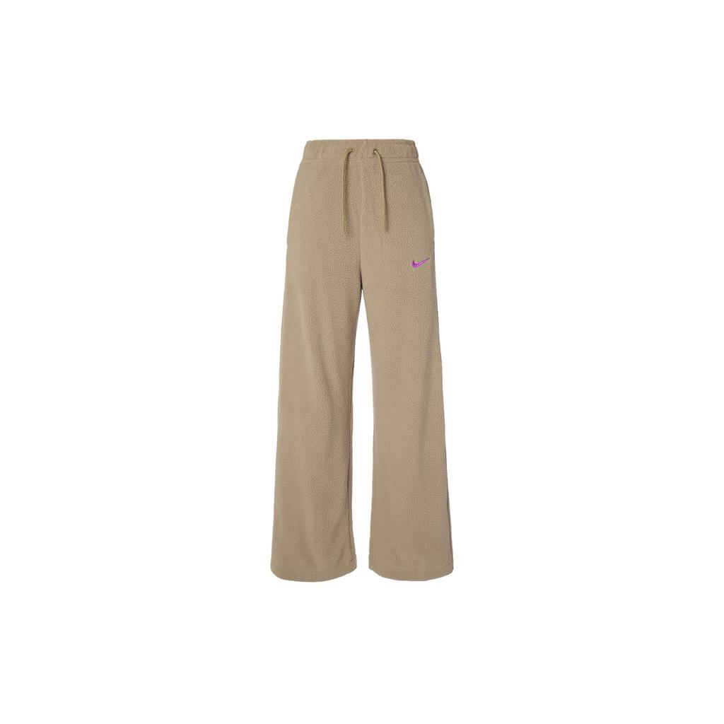 Nike Knitted Sweatpants Women's Khaki Moderate Wide Leg Pants DV4362-258