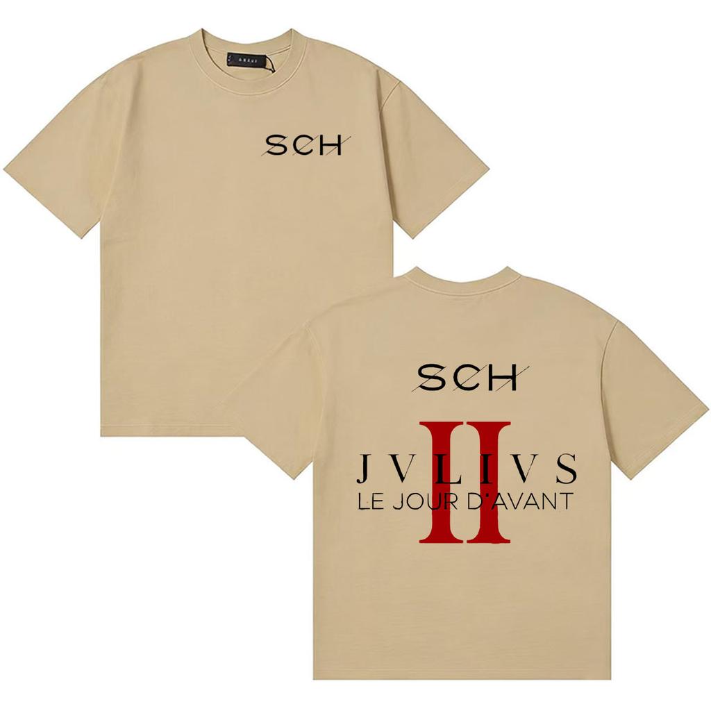 Rapper SCH Album JVLIVS Graphic Harajuku Casual Oversized Retro TShirt for Unisexs Women Y2K Cozy Cotton Summer Streetwear Tshrit