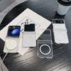 For Magsafe Magnetic 3PCS Case for Samsung Z Flip6 Flip5 Flip4 Shockproof Transparent Pc Hard Slim Phone Case Cover