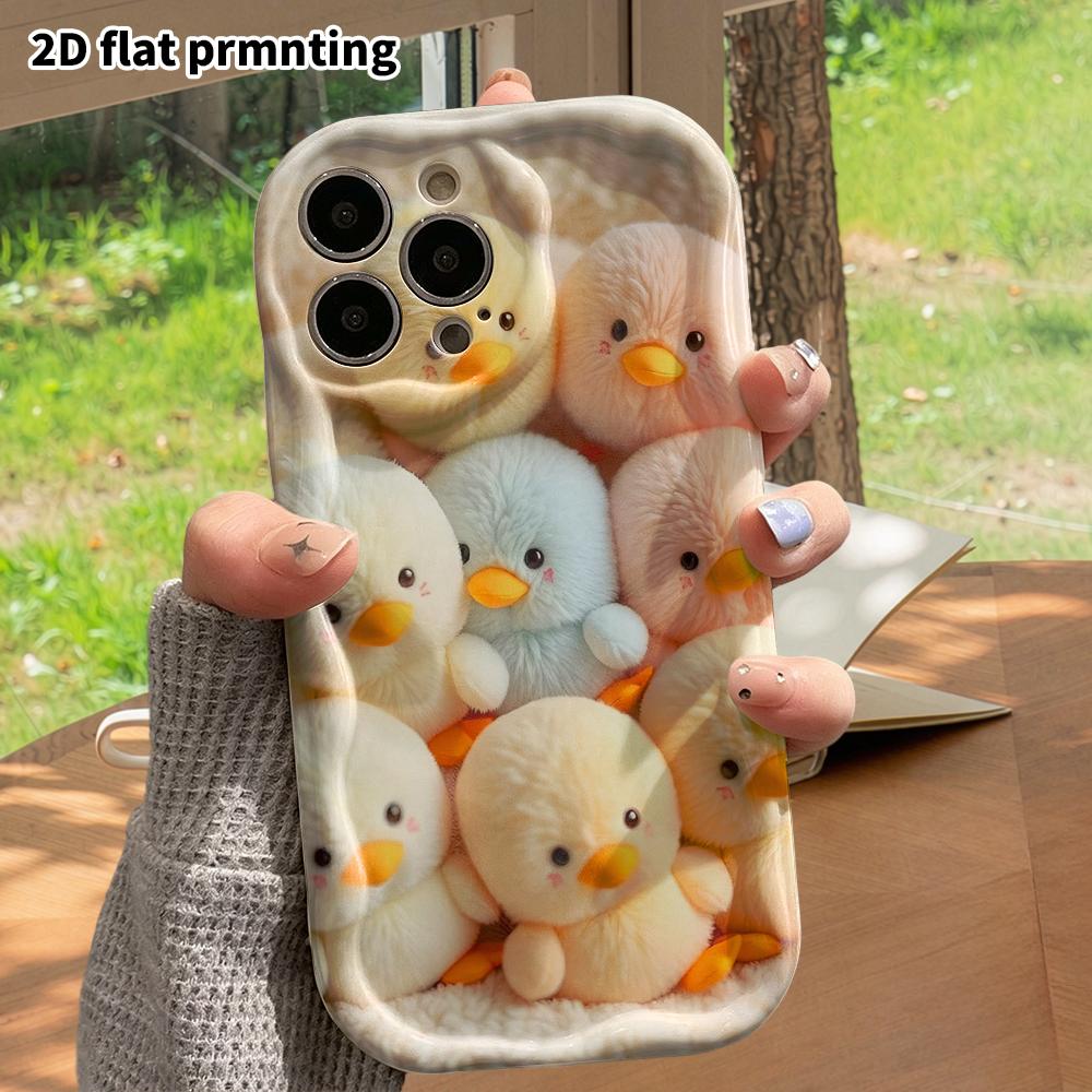 Phone Case: 2D Flat Design Suitable for iPhone 18 17 16 15 14 13 Pro Protective Case, Colorful Little Ducks, Perfect Christmas and Halloween Holiday G