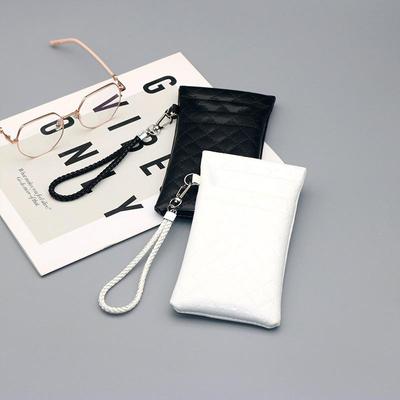1 Pieza Estuche para Gafas con Paño de Limpieza, Portátil Tapa de Presión Cuero Vegano Estuche Suave para Gafas Bolsa Anti-Rayaduras para Gafas de Sol
