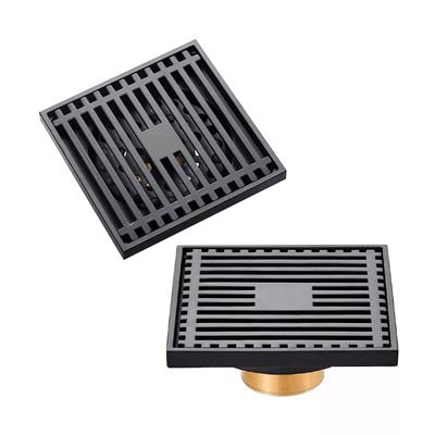 Modern Stainless Steel Square Floor Drain with Anti-Blocking Strainer and Polished Surface for Bathroom and Kitchen