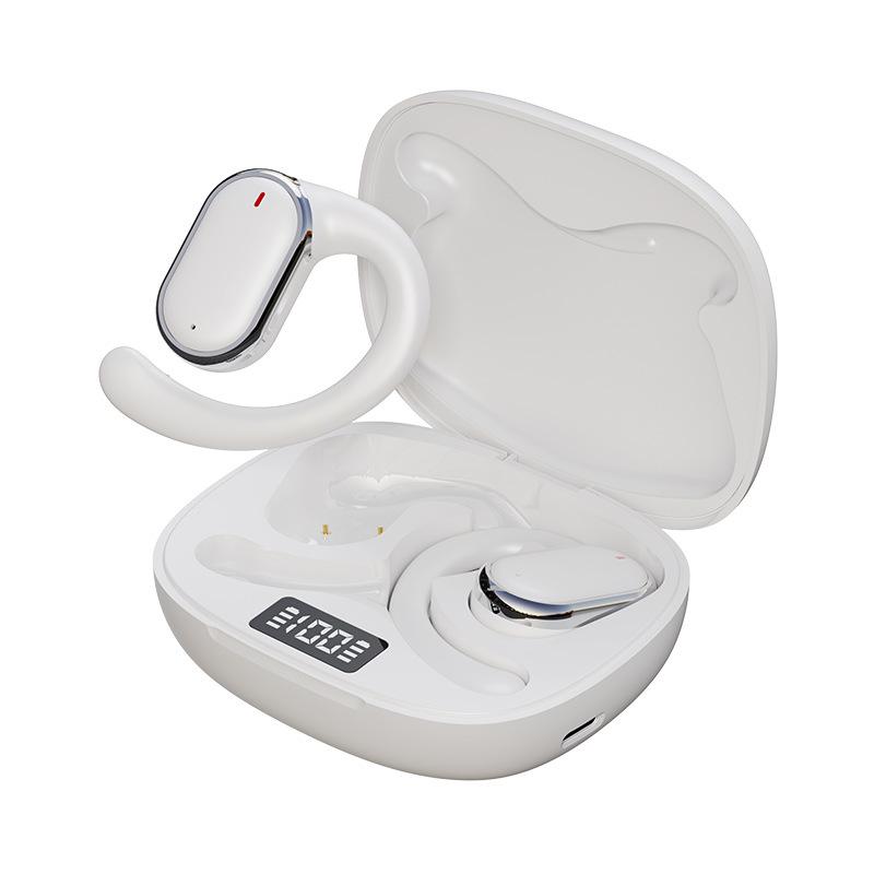 Căști Bluetooth cu clemă pentru urechi cu reducere a zgomotului, afișaj digital, durată lungă de viață a bateriei - ideale pentru sport.