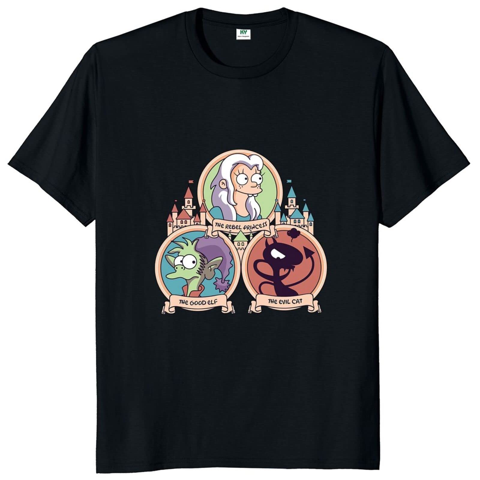 The Real Princess The Good Elf The Evil Cat T Shirt Anime Bean Luci Elfo Cartoon Tshirt The Good The Bad and The Ugly Tee Top 3XL чёрный
