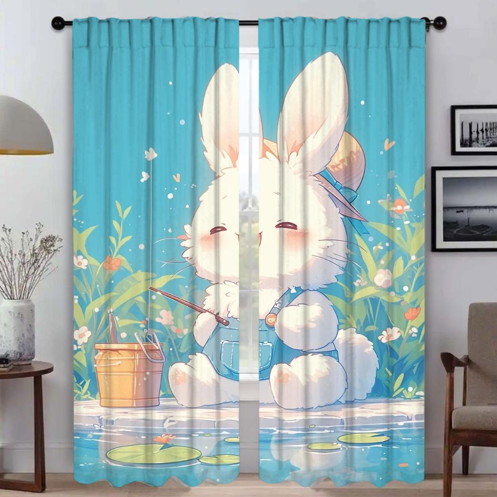 The Lotus Pond Cools Itself Kitchen Curtains for Living Room Blackout Curtain for Room 2 Panel Home Interior Curtains Shades