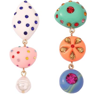 Orecchini Pendenti Colorati Asimmetrici Comodi da Indossare Ciondoli per Orecchie in Resina per Feste Uso Quotidiano Accessorio Trendy