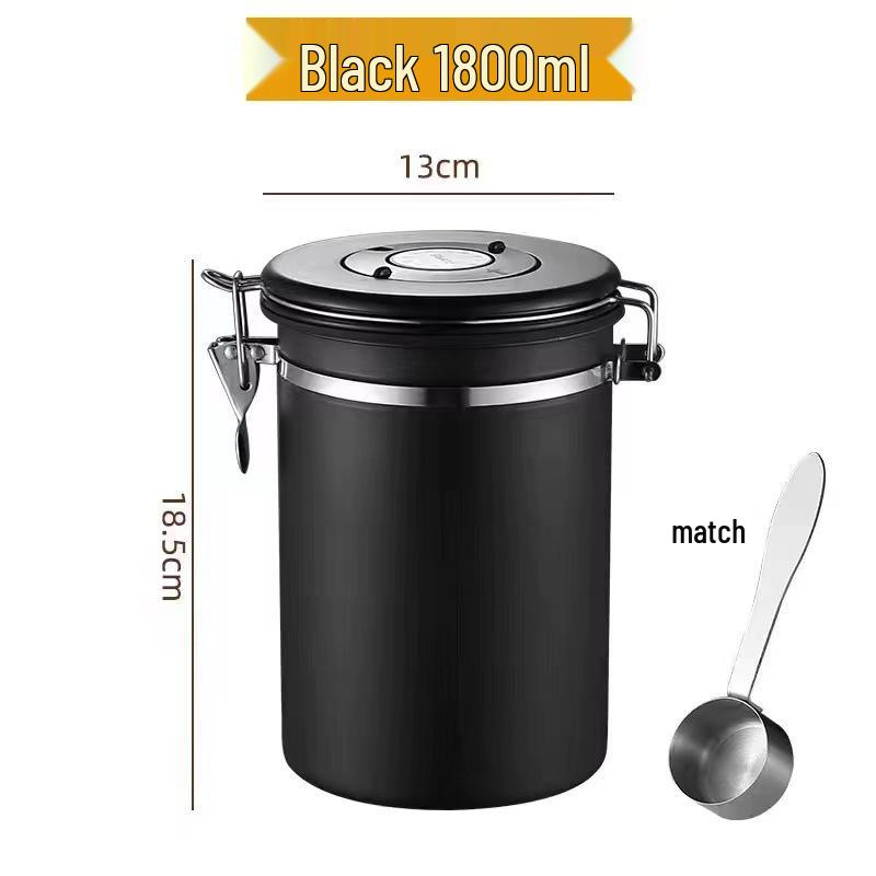 Mini Stainless Steel Coffee Canister with Spoon - Moisture-Proof Storage for Milk Powder, Dried Fruit, and Tea